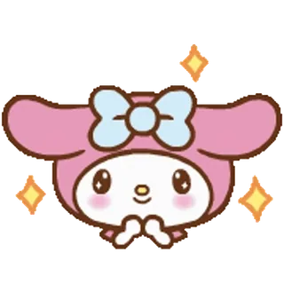 🤩 f9d59c58 My Melody My Melody, Sanrio, kawaii, carino, personaggio, rosa, brillantini telegram sticker