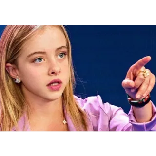 👩 a5e5bb8e criança, menina, retrato, apontando whatsapp sticker