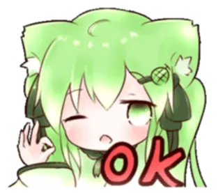 👌 6ab5af79 OK Anime, Kawaii, Sticker, Mignon, Chibi, Ok telegram sticker