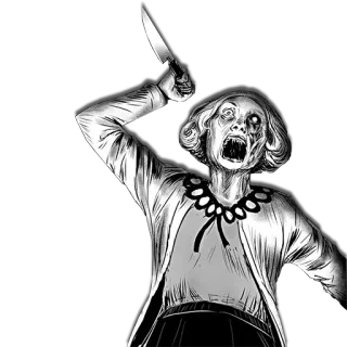 😈 fdfa6261 공포, 칼, 소름, 좀비, 언데드, 괴물, 무서운 whatsapp sticker