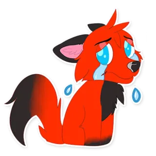 😢 0a4bc529 renard, animal, pleurs, triste, larmes, dessin animé, dessin whatsapp sticker