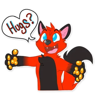 ☺️ fe721237 Hugs? Furry, Dessin animé, Animal, Câlin, Mignon, Amical, Salutation whatsapp sticker