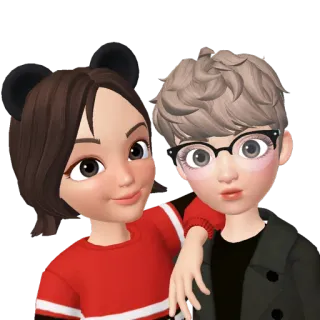 💘 39b7bcb8 avatar, couple, friends, cartoon, portrait, digital art telegram sticker