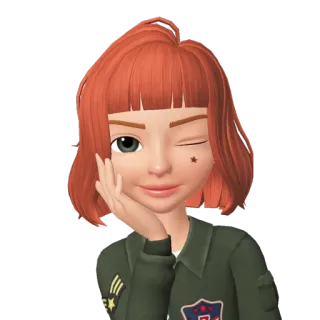 🤤 6110d40b avatar, red hair, winking, cartoon, zepto, woman, cute telegram sticker