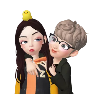 💘 b36f5a1e Z cartoon, characters, hugging, friendship, animated telegram sticker