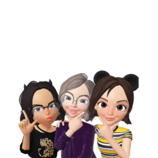 💗 b3df5206 avatars, friends, group, cute, animated telegram sticker