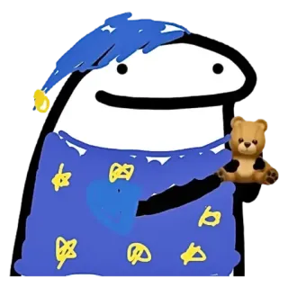 😴 35d2978f florkofcows, slapen, nachthemd, teddybeer, cartoon, sticker telegram sticker