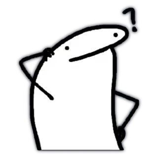 🤔 3ef691c6 vraag, denken, cartoon, wit, personage, sticker telegram sticker