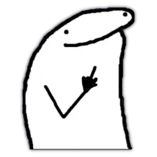 🖕 50015f60 cartoon, middelvinger, aanstootgevend, streepjesmannetje, gebaar, humor telegram sticker