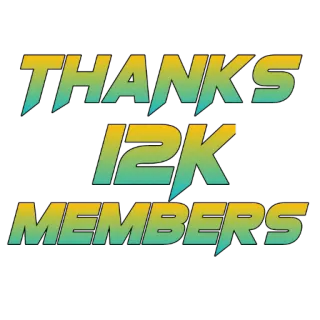 🙏 c2f99f15 THANKS 12K MEMBERS dzięki, członkowie, społeczność, świętowanie, kamień milowy telegram sticker