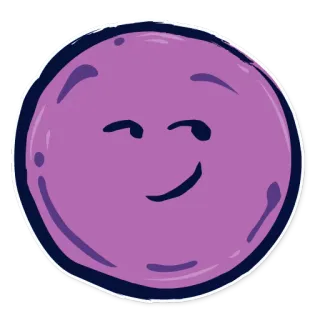 😒 08b5dfa6 อิโมจิ, ยิ้ม, หน้า, ขยิบตา, สีม่วง, การ์ตูน telegram sticker