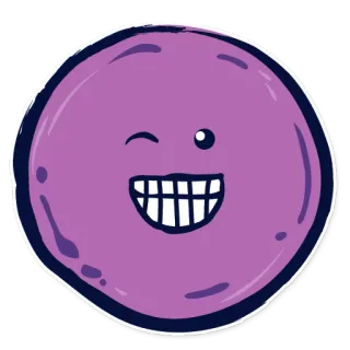 😁 41774795 อิโมจิ, ขยิบตา, ใบหน้า, มีความสุข, สีม่วง, สติกเกอร์ telegram sticker