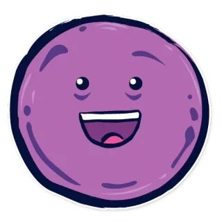 😀 675e1dd2 สีม่วง, วงกลม, มีความสุข, ยิ้ม, การ์ตูน, สติกเกอร์ telegram sticker