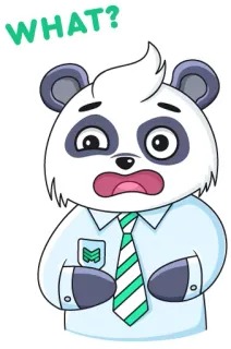 😲 e94d95be WHAT? panda, confus, question, dessin animé, autocollant telegram sticker