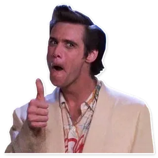 👍 4eee8896 Ace Ventura comédia, filme, Jim Carrey, polegar para cima telegram sticker