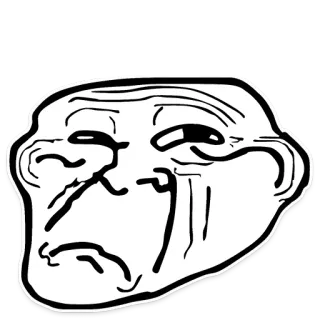👿 02686bef Trollface Troll, Meme, Internet, Divertente, Umorismo, Espressione, Faccia telegram sticker