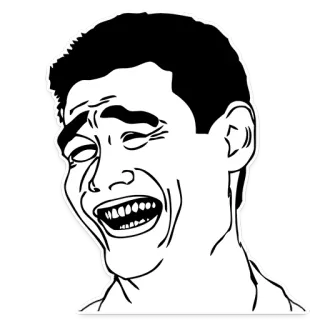 😁 08d8af69 Meme, Faccia, Ridere, Trollface, Meme di Internet, Divertente telegram sticker