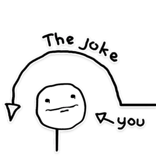 😐 4786401c The Joke
you battuta, meme, umorismo, omino stilizzato, cultura internet telegram sticker