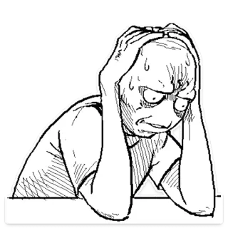 😨 4d145988 stressato, ansioso, frustrato, cartoni animati, emozione, preoccupazione, salute mentale telegram sticker