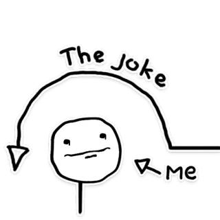 😶 59709d71 The Joke
ME Meme, Barzelletta, Freccia, Illustrazione, Umorismo, Cartone animato telegram sticker