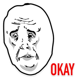 😒 a885d56b OKAY Meme, Faccia Okay, Meme di Internet, Divertente, Reazione, Espressione telegram sticker
