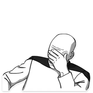 🤦‍♂️ b17192bf Jean-Luc Picard Star Trek: The Next Generation facepalm, picard, star trek, meme, fallimento, delusione, frustrazione telegram sticker
