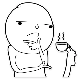 🤔 d41246d2 Meme, Pensando, Chiedendosi, Tè, Tazza, Domanda telegram sticker