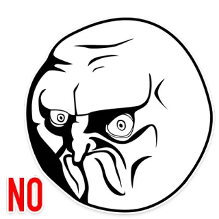 ☹️ eabc169d NO Meme, Rageface, Meme di Internet, No telegram sticker