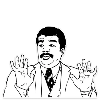 🙌 fa0b6754 Meme, Espressione, Gesto, Uomo, Completo, Mani, Indicare, Bianco e nero telegram sticker