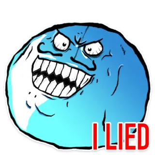 😈 fd3ca261 I LIED Meme, Troll, Internet, Bugia, Inganno, Divertente telegram sticker