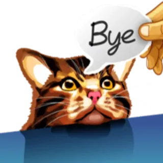 🚶 14142477 Bye mèo, tạm biệt, bai, động vật, meme telegram sticker