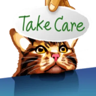 😗 f9715a0f Take Care mèo, chăm sóc, lời chào, động vật, nhãn dán telegram sticker