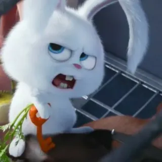 😑 18e12278 Snowball The Secret Life of Pets 토끼, 동물, 만화, 마이펫의 이중생활, 화난, 귀여운 telegram sticker