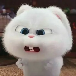 😤 1b3b6027 Snowball The Secret Life of Pets 토끼, 토끼, 애완 동물, 동물, 만화, 화난, 흰색, 귀여운 telegram sticker