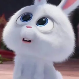 😓 258666e7 Snowball The Secret Life of Pets 토끼, 귀여운, 동물, 만화, 흰색, 애완 동물 telegram sticker