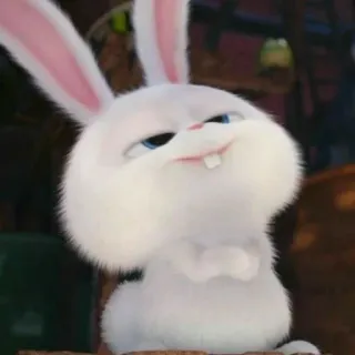 😠 28b37a7a Snowball The Secret Life of Pets 토끼, 흰색, 동물, 귀여운, 애완동물, 만화, 카툰 telegram sticker