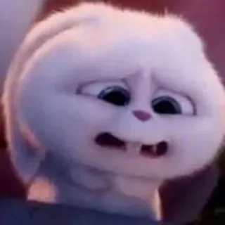 😫 2e1459ae Snowball The Secret Life of Pets 토끼, 바니, 만화, 애니메이션, 표정, 공포, 걱정 telegram sticker