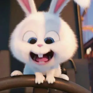 😃 4f983b21 Snowball The Secret Life of Pets 토끼, 바니, 귀여운, 동물, 애완동물, 만화, 캐릭터 telegram sticker