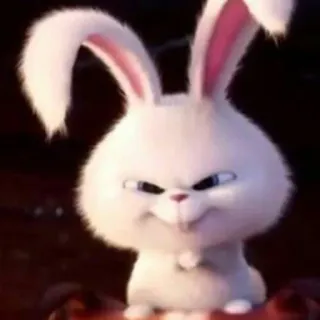 😈 62ce55dd Snowball The Secret Life of Pets 토끼, 바니, 악당, 귀여운, 동물, 애완동물, 만화 telegram sticker