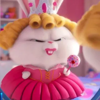 😒 638fdaed Snowball The Secret Life of Pets 토끼, 바니, 왕관, 공주, 만화, 영화, 동물 telegram sticker