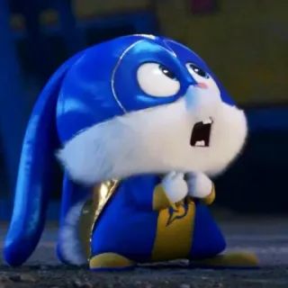 😓 70631763 Snowball The Secret Life of Pets 토끼, 동물, 만화, 슈퍼히어로, 웃긴, 귀여운, 깜찍한 telegram sticker