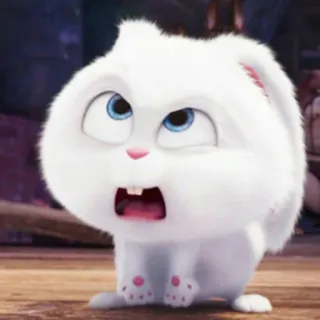 😩 7b6a9e25 Snowball The Secret Life of Pets 토끼, 바니, 흰색, 만화, 동물, 애완동물, 귀여운 telegram sticker