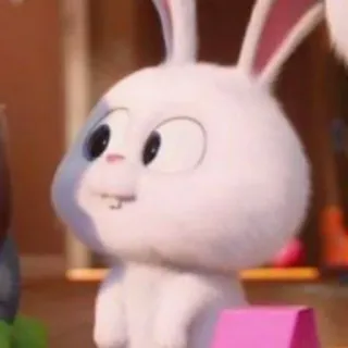 😨 92c922fc Snowball The Secret Life of Pets 토끼, 귀여운, 동물, 만화, 애완동물, 하얀색, 폭신한, 보송보송한 telegram sticker