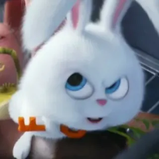 😠 a23e9130 Snowball The Secret Life of Pets 토끼, 바니, 귀여운, 동물, 만화, 애완동물, 캐릭터, 웃긴 telegram sticker