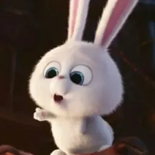 😪 b2327ec1 Snowball The Secret Life of Pets 토끼, 귀여운, 동물, 바니, 애완동물, 애니메이션, 만화, 흰색 telegram sticker