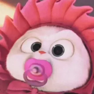 😐 b3726271 귀여운, 동물, 아기, 젖꼭지, 만화, 분홍색, 모자, 푹신한 telegram sticker