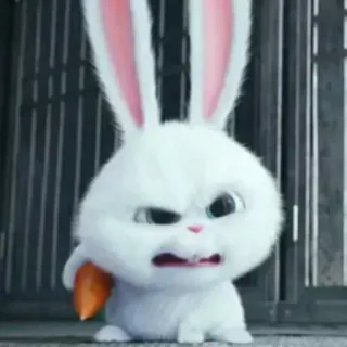 😁 b67c0449 Snowball The Secret Life of Pets 토끼, 바니, 동물, 애완동물, 만화, 귀여운 telegram sticker