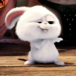 🤗 bbcfe7f1 Snowball The Secret Life of Pets 토끼, 동물, 귀여운, 만화, 흰색, 폭신한, 애완 동물 telegram sticker