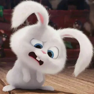 😰 d7b0abbf Snowball The Secret Life of Pets 토끼, 바니, 만화, 애니메이션, 애완 동물, 동물 telegram sticker