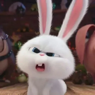 😜 e69c5436 Snowball The Secret Life of Pets 토끼, 귀여운, 동물, 애완동물, 만화, 귀엽다 telegram sticker